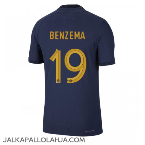 Ranska Karim Benzema #19 Kopio Koti Pelipaita MM-kisat 2022 Lyhyet Hihat